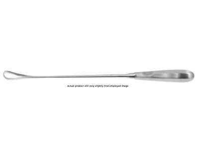 Sims uterine curette, 14'', malleable, size #0, curved, 7.0mm wide, sharp tip, brun handle