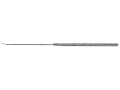Sprague ear curette, 7'',malleable shaft, large, 3.0mm smooth edge, round handle