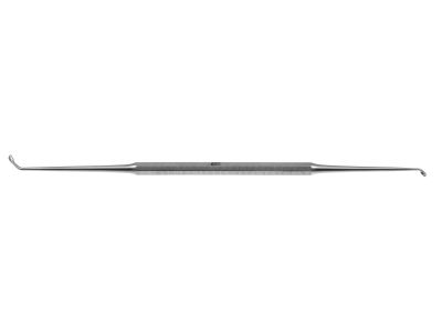 Sinus curette, double-ended, angled cups, hexagonal handle