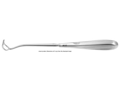 Stubbs adenoid curette, 8 3/4'',curved, size #0, 13.0mm x 15.0mm tip, 11.0mm cutting edge, brun handle