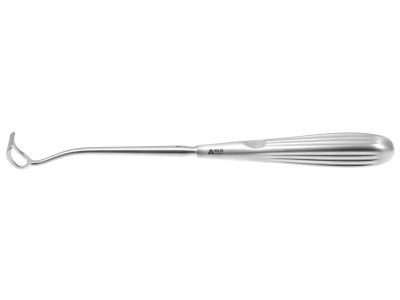 Stubbs adenoid curette, 8 3/4'',curved, size #1, 15.0mm x 18.0mm tip, 14.0mm cutting edge, brun handle