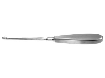 Swedish bone curette, 7 1/8'',round, 8.0mm diameter cup, 4-flat handle