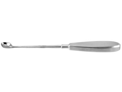 Swedish bone curette, 8 3/4'',oval, 14.0mm wide cup, 4-flat handle
