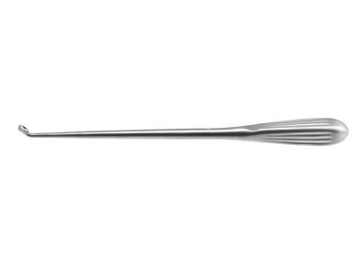 Spinal fusion curette, 11'',angled, size #3, oval cup, brun handle