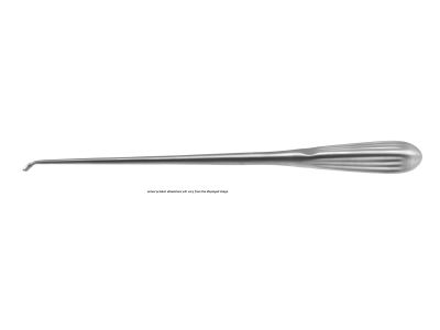 Spinal fusion curette, 11'',reverse angled, size #4, oval cup, brun handle