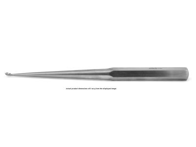 Spinal fusion curette, 9'',straight, size #2/0, oval cup, hexagonal handle