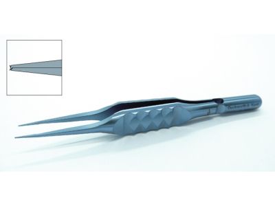 D&K Bonn suturing forceps, 3 3/8'', straight shafts, 0.12mm 1x2 teeth, 6.0mm tying platforms, flat ergonomical handle, titanium