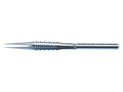 D&K suturing forceps, 4 1/2'', straight shafts, 0.12mm 1x2 teeth, 6.0mm tying platforms, round ergonomical handle, titanium