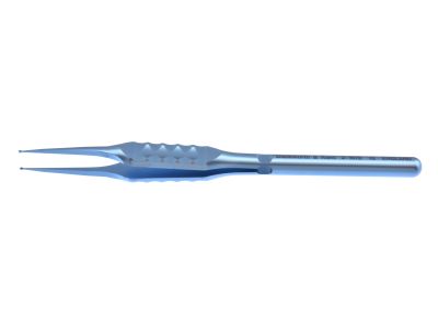 D&K Osher conjunctival forceps, 4 1/2'', straight shafts, smooth platforms, flat ergonomical handle, titanium