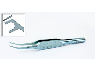 D&K colibri fixation forceps, 3 1/2'', colibri shafts, 0.12mm 1x2 teeth, 2 point fixation, 1.0mm seperated, flat ergonomical handle, titanium