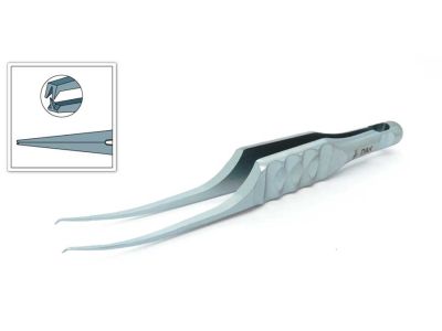 D&K Troutman-Barraquer colibri forceps, 3'', colibri shafts, 0.12mm 1x2 teeth, 1.5mm tip length, 6.0mm tying platforms, flat ergonomical micro handle, titanium
