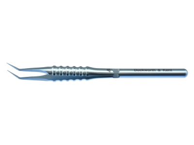 D&K tying forceps, 4 3/8'', angled 45º, 10.5mm shafts with 9.5mm tying platforms, round ergonomical handle, titanium