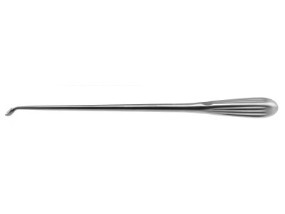 Spinal fusion curette, 12'',reverse angled, size #4, oval cup, brun handle
