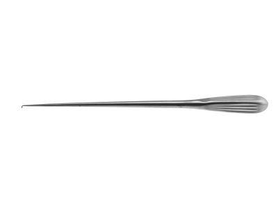 Spinal fusion curette, 12'',90º reverse angled, size #5/0, oval cup, brun handle