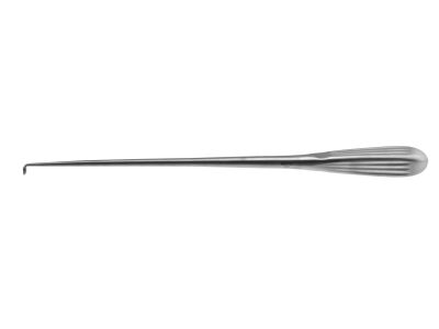 Spinal fusion curette, 12'',90º reverse angled, size #1, oval cup, brun handle