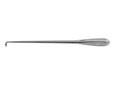 Spinal fusion curette, 12'',90º reverse angled, size #4, oval cup, brun handle