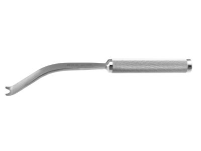 Mueller-type femoral neck elevator, 13 3/8'',curved blade, round handle