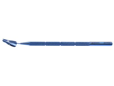 Busin DSAEK glide spatula, 4 5/8'',16.0mm donor lamellar botton insertion plate, round handle, titanium