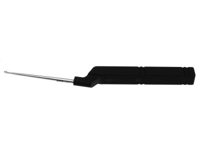 Karlin microdiscectomy cervical curette, 8 1/2'', backward, straight, size #3/0, rounded corners, flat sides, offset black aluminum handle