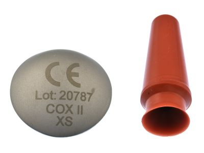 Cox II ocular laser eye shield, extra-small, 22.0mm x 19.5mm, non-reflective anterior surface, highly polished posterior surface, provided with suction cup, sold individually
