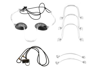 Durette III external ocular laser eye shield goggles, small, non-reflective exterior, includes 2 adjustable nasal/temporal nosepieces, 2 elastic headbands and sterilizing tray