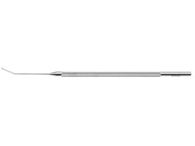 Ambler endothelial stripper, 5'',angled shaft, angled 90º semi-sharp tip, round handle