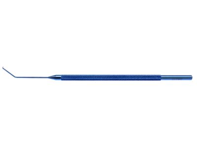 DSAEK descemet's membrane stripper, 5'',angled shaft, 11.0mm from bend to tip, angled 90º tip, round handle, titanium