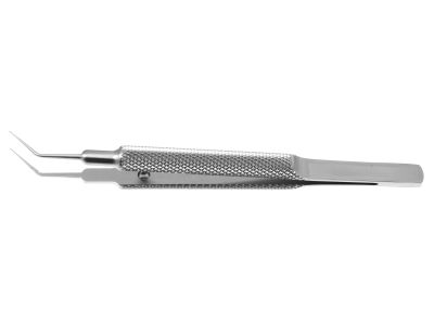 O'Gawa-Utrata capsulorhexis forceps, 3 7/8'',angled shafts, 12.0mm from bend to tip, delicate tips, round handle