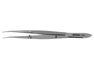 Barraquer cilia forceps, 4 3/8'',slightly angled, 6.0mm smooth platforms tips, flat handle