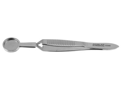 Francis chalazion forceps, 3 7/8'',17.0mm lower plate, 12.0mm x 14.0mm upper plate, cross-action flat handle