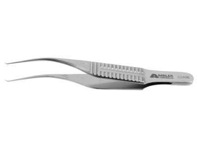 Troutman-Barraquer colibri corneal forceps, 2 7/8'',0.12mm 1x2 teeth set at 45º, flat handle