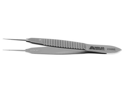 Bonn suturing forceps, 2 7/8'',straight shafts, 0.12mm 1x2 teeth set at 90º, 5.0mm tying platforms, narrow handle