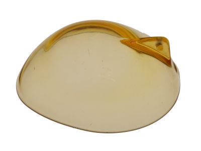 Ocular protective bilateral plastic eye shield, small, 26.0mm x 23.5mm, with handle, transparent yellow color, not for use with laser procedures, autoclavable, sold individually