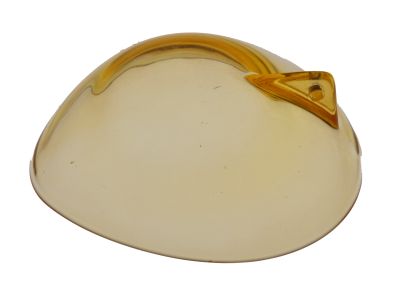 Ocular protective bilateral plastic eye shield, medium, 27.5mm x 24.5mm, with handle, transparent yellow color, not for use with laser procedures, autoclavable, sold individually