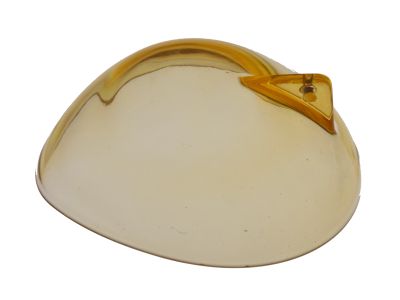 Ocular protective bilateral plastic eye shield, large, 28.5mm x 25.5mm, with handle, transparent yellow color, not for use with laser procedures, autoclavable, sold individually