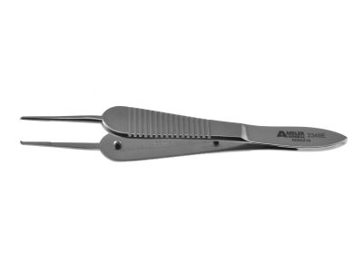 Paufique suturing forceps, 3 3/8'',straight shafts, 1x2 teeth, 6.0mm tying platforms, wide serrated handle