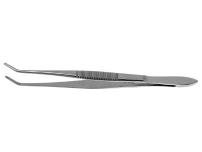 Nugent utility forceps, 4 1/4'',angled 45º jaws, 10.0mm long serrated tips, narrow handle