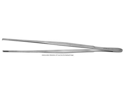 Adlerkreutz tissue forceps, 6'',straight, 4x5 teeth, serrated platforms, flat handle
