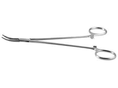 Adson hemostatic forceps, 7 1/8'',delicate, curved, serrated jaws, ring handle