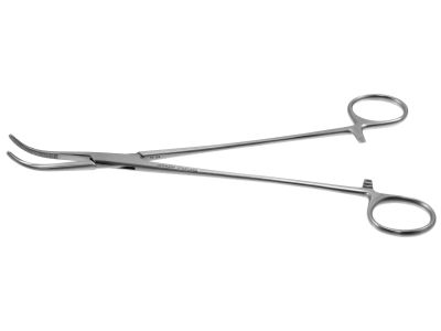 Adson hemostatic forceps, 8 1/4'',curved, serrated jaws, ring handle