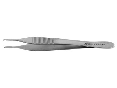 Adson tissue forceps, 4 3/4'',delicate, straight, 1x2 teeth, tying platform, flat handle
