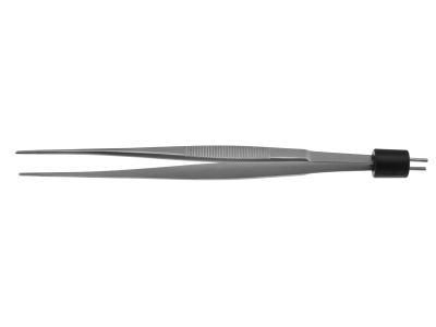 Cushing bipolar forceps, 7'',straight shafts, 1.5mm wide non-stick tips, flat handle