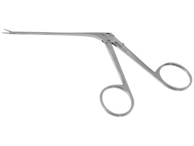 House alligator ear forceps, 5 1/4'',working length 75.0mm, straight, 6.0mm fine serrated jaws, ring handle