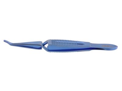 Scleral plug forceps, 4 1/8'',vaulted shafts, 7.0mm jaw spread, designed to hold scleral plugs during insertion and removal, cross-action flat handle, titanium