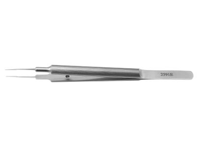 Tennant tying forceps, 4'',extra delicate, straight shafts, 6.0mm platform, guide pin, round handle