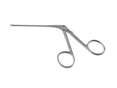 Ambler ear forceps, 5 1/4'',working length 71.0mm, delicate, straight, 0.75mm cup jaws, ring handle