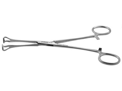 Babcock tissue holding forceps, 6 1/4'',straight, atraumatic grooves, ring handle