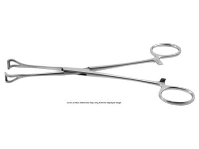 Babcock tissue holding forceps, 9'',straight, 16.0mm wide jaws, atraumatic grooves, ring handle