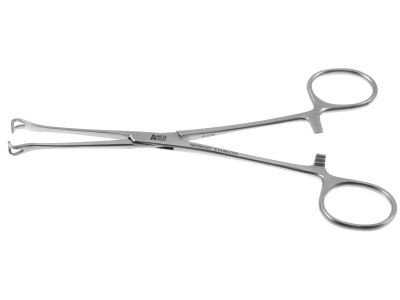 Babcock tissue holding forceps, 9'',straight, 10.0mm wide jaws, atraumatic grooves, ring handle