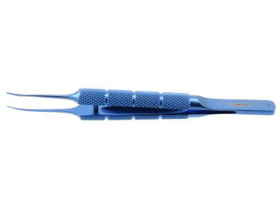 Catalano tying forceps, 4'',curved shafts, 6.0mm V-grooved tying platforms, round handle, titanium